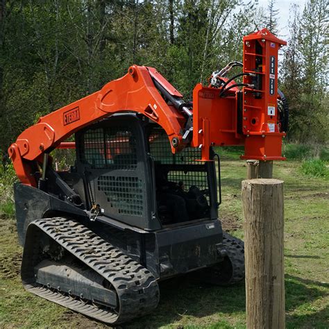 post driver skid steer attachment|post pounder attachment for bobcat.